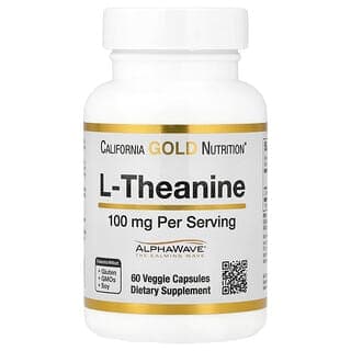 California Gold Nutrition L-Theanine 100 mg, 60 Veg Capsules