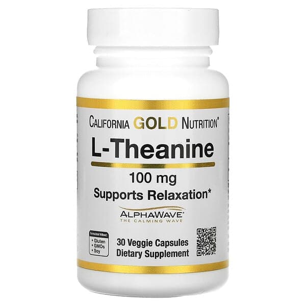 California Gold Nutrition L-Theanine, 100 mg, 60 Count