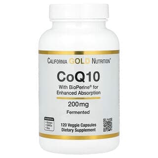 California Gold Nutrition CoQ10 with Bioperine and Black Pepper Extract, 200 mg, 120 Veggie Capsules