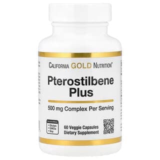 California Gold Nutrition Pterostilbene Plus with Wild Blueberry Powder, 60 Veggie Capsules
