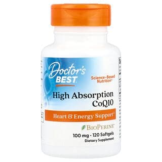 Doctor's Best High Absorption CoQ10 100mg, 120 Soft Gel Capsules