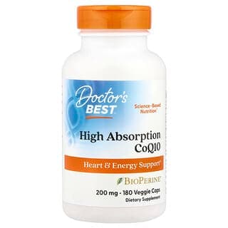 Doctor's Best High Absorption CoQ10, 200 mg, 180 Veggie Caps