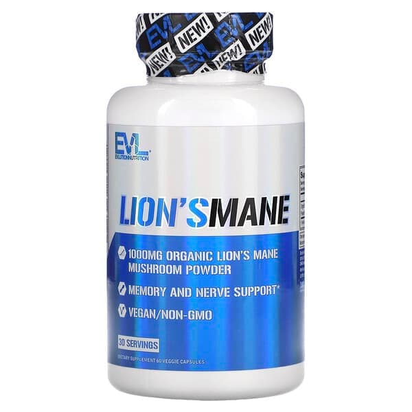 EVLution Nutrition Lion's Mane 500mg, 60 Veggie Capsules