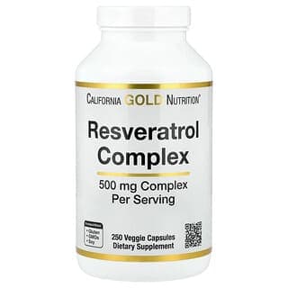 California Gold Nutrition, Resveratrol Complex with Grape Seed Extract, Red Wine Extract, and trans-Resveratrol, 250 Veggie Capsules