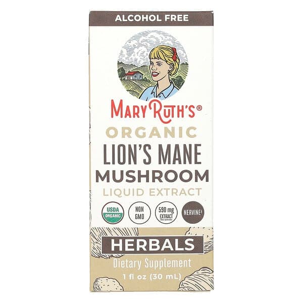 MaryRuth's Organic Lion's Mane Mushroom Liquid Extract, 1 fl oz