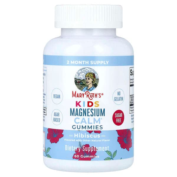 MaryRuth's Kids Magnesium Calm Gummies, Hibiscus, 60 Gummies
