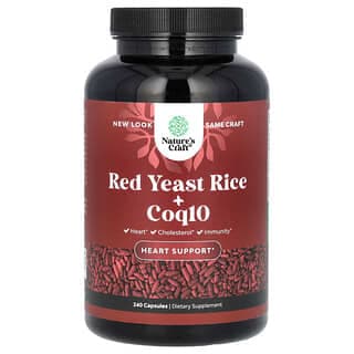 Nature's Craft Red Yeast Rice + CoQ10 Capsules, 240 Count