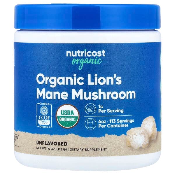 Nutricost Organic Lion's Mane Mushroom Powder, 4 oz