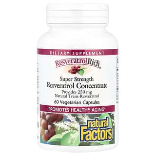 Natural Factors ResveratrolRich Resveratrol Concentrate Super Strength, 60 Vegetarian Capsules