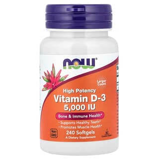 NOW Foods Vitamin D-3, 5,000 IU, 240 Softgels