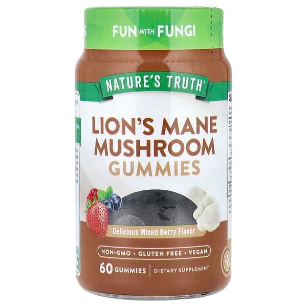 Nature's Truth Lion's Mane Mushroom Gummies, Mixed Berry, 60 Count