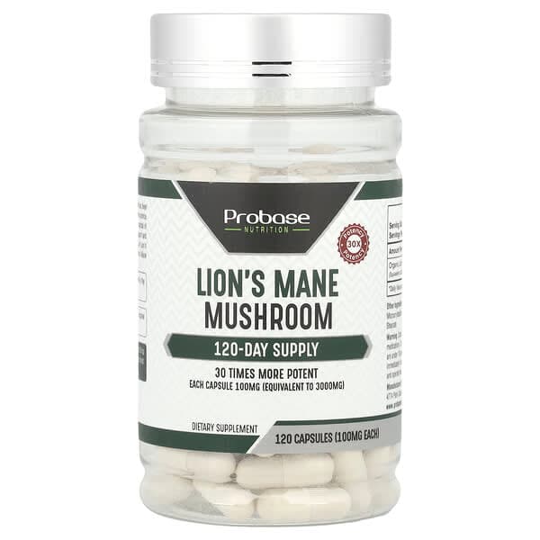Probase Nutrition Lion's Mane Mushroom 100mg, 120 Capsules