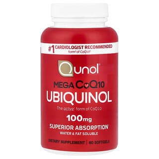 Qunol Mega CoQ10 Ubiquinol 100mg, 60 Capsules
