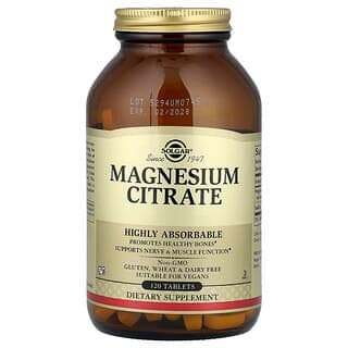 Solgar Magnesium Citrate Tablets, 120 Count