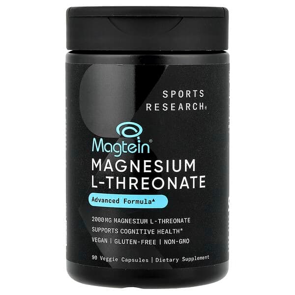 Sports Research Magtein Magnesium L-Threonate, 90 Veggie Capsules