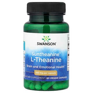 Swanson Suntheanine L-Theanine 100 mg, 60 Veg Capsules