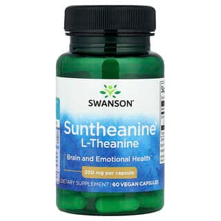 Swanson Suntheanine L-Theanine 200 mg, 60 Vegan Capsules