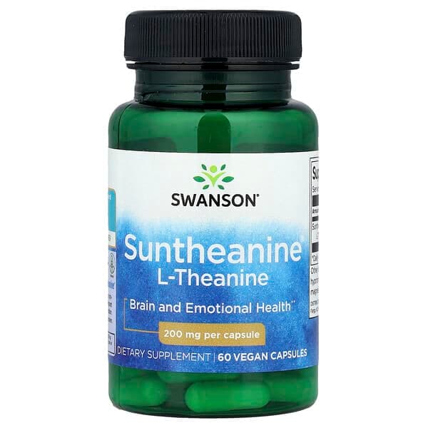 Swanson Suntheanine L-Theanine 200 mg, 60 Capsules