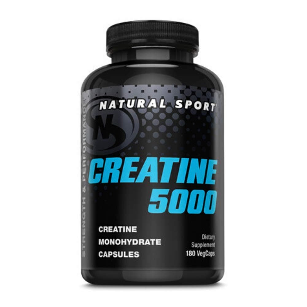 Natural Sport Creatine 5000 Vegetarian Capsules, 180 Count