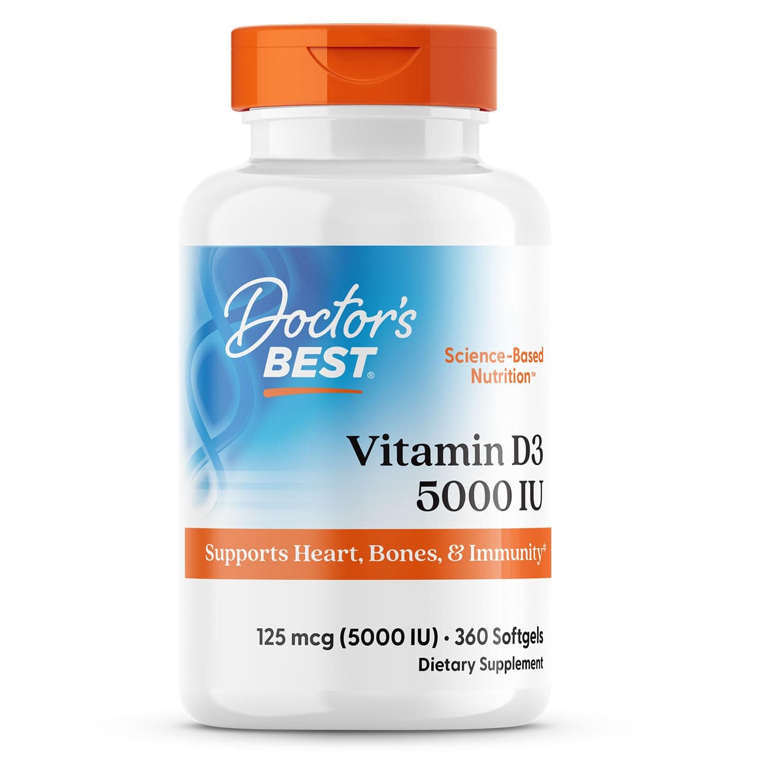 Doctor's BEST Vitamin D3 5000 IU Softgels, 360 Count