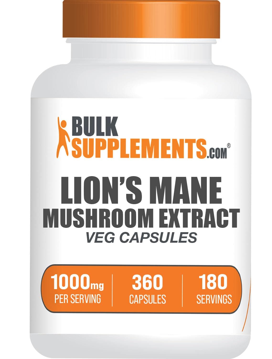 BulkSupplements Lion's Mane Mushroom Extract Capsules, 360 Count