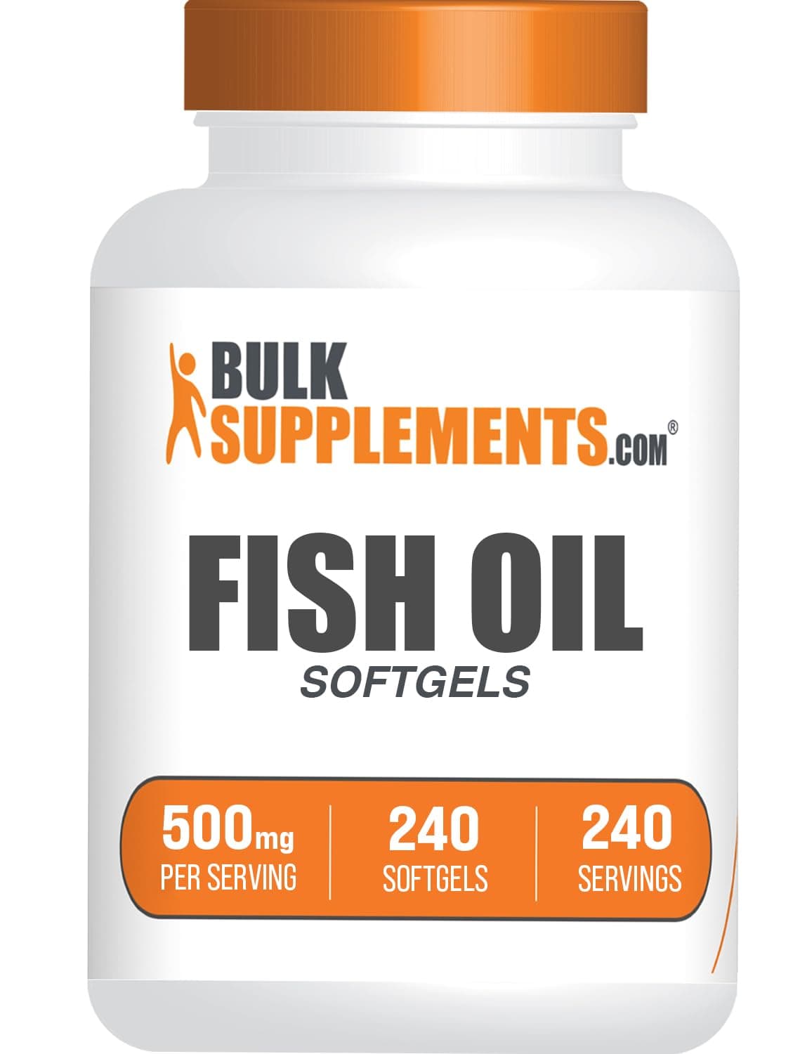BulkSupplements Fish Oil 500mg Softgels, 240 Count