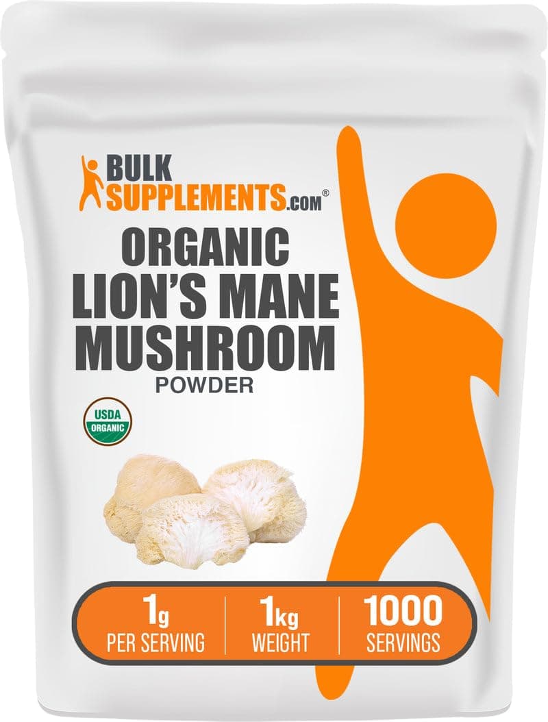 BulkSupplements Organic Lions Mane Mushroom Powder, 1kg