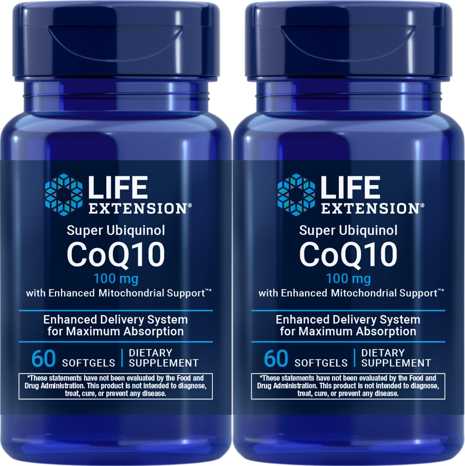 Life Extension Super Ubiquinol CoQ10 with Enhanced Mitochondrial Support 100 mg, 60 softgels