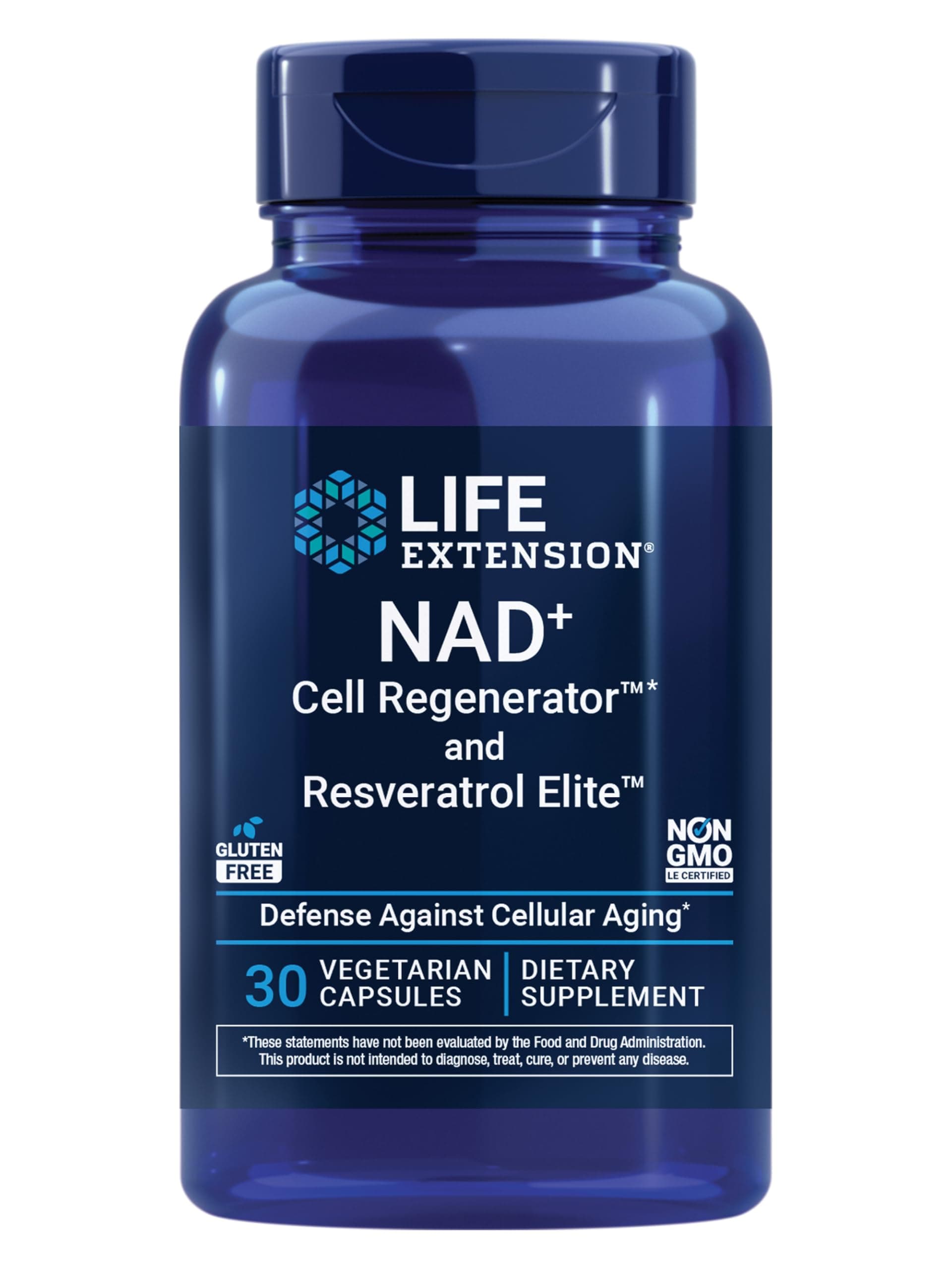 Life Extension NAD+ Cell Regenerator and Resveratrol Elite, 30 Capsules