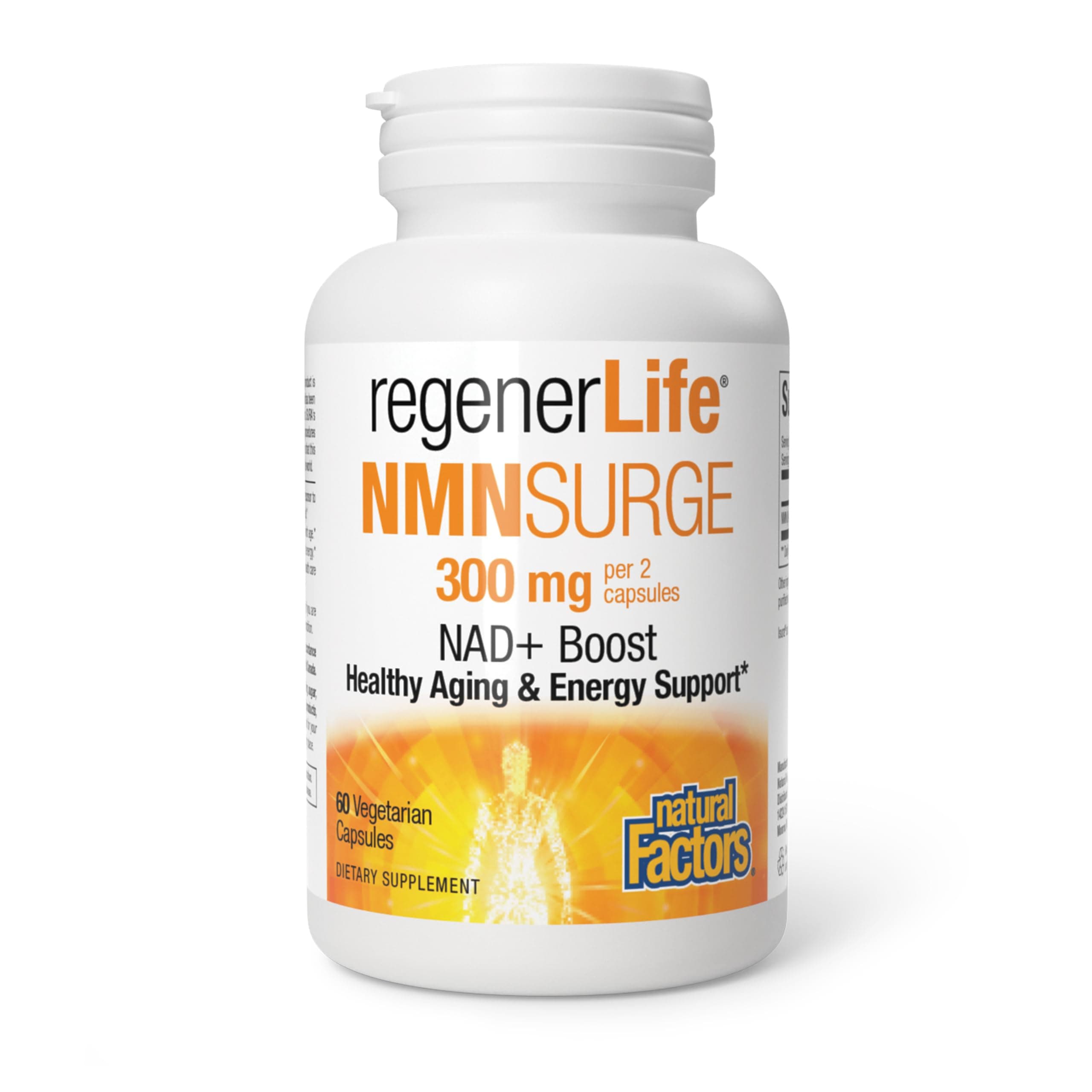 Natural Factors Regenerlife NMN NAD+ Boost 300mg, 60 Vegetarian Capsules