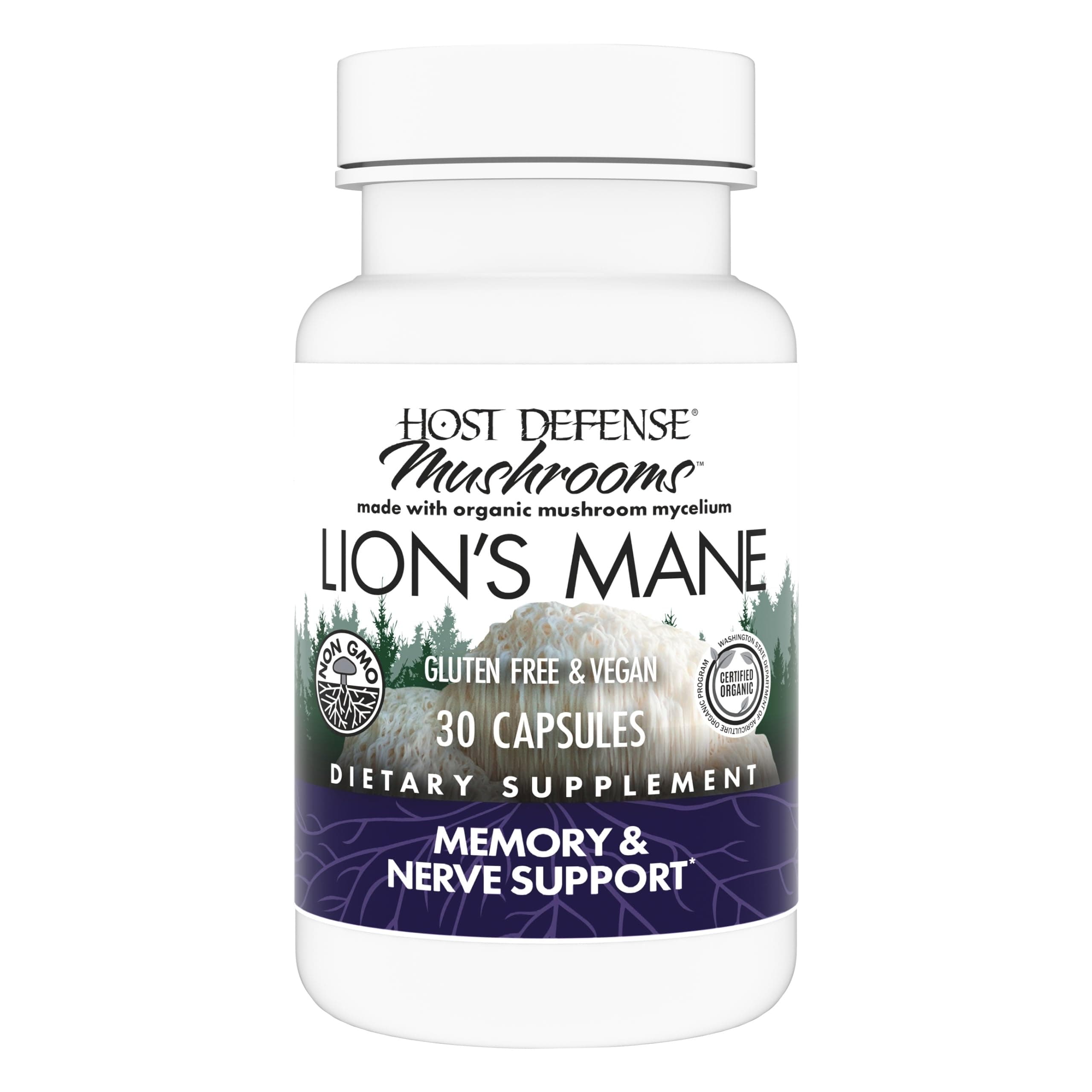Host Defense Mushrooms Lion's Mane Capsules, 30 Count