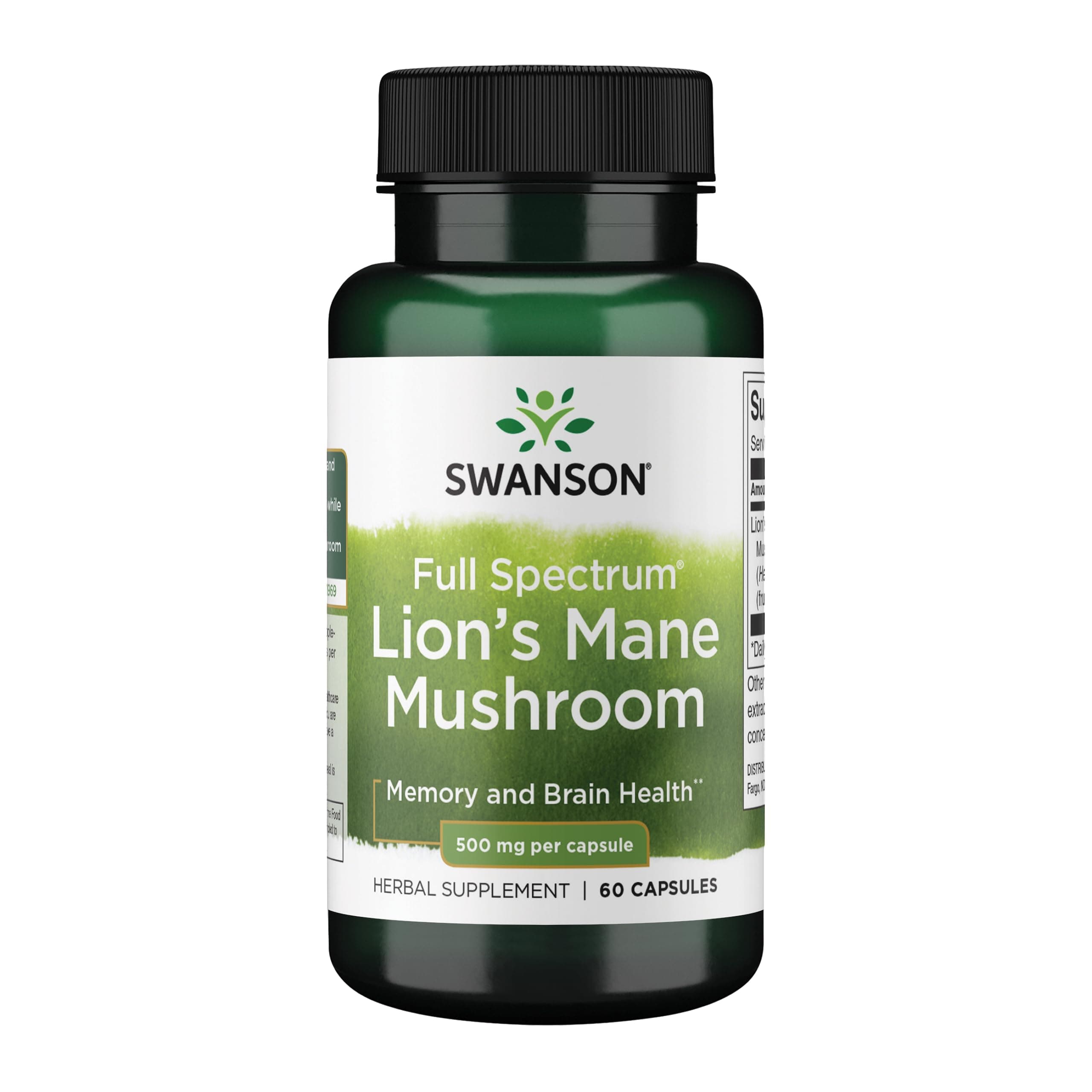 Swanson Full Spectrum Lion's Mane Mushroom Capsules, 60 Count