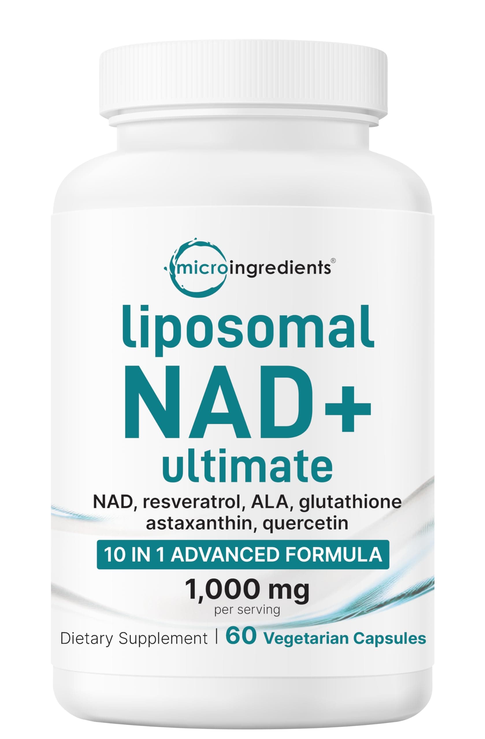 Micro Ingredients Liposomal NAD+ Ultimate Complex 1,000mg, 60 Veggie Capsules