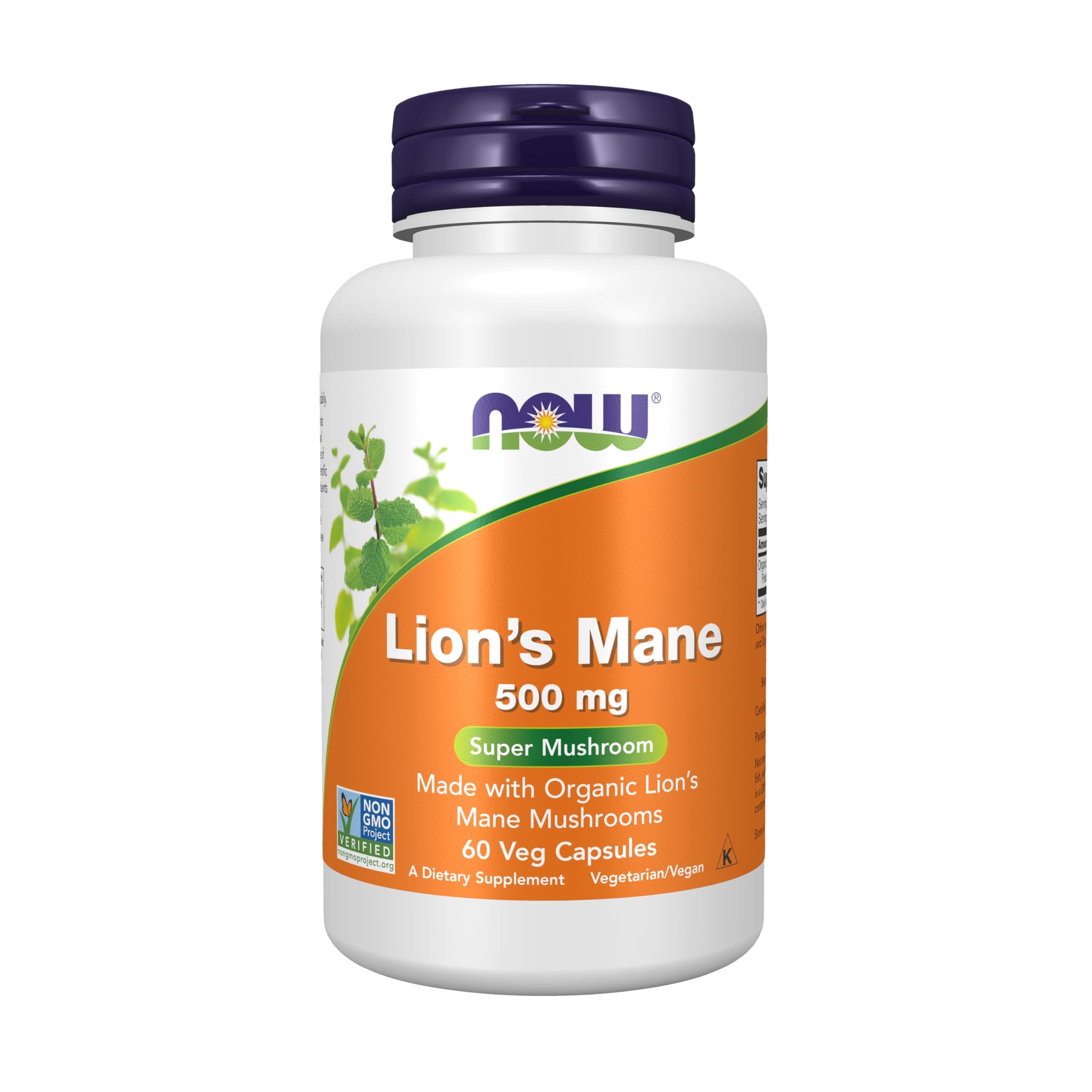 NOW Foods Lion's Mane 500 mg, 60 Veg Capsules