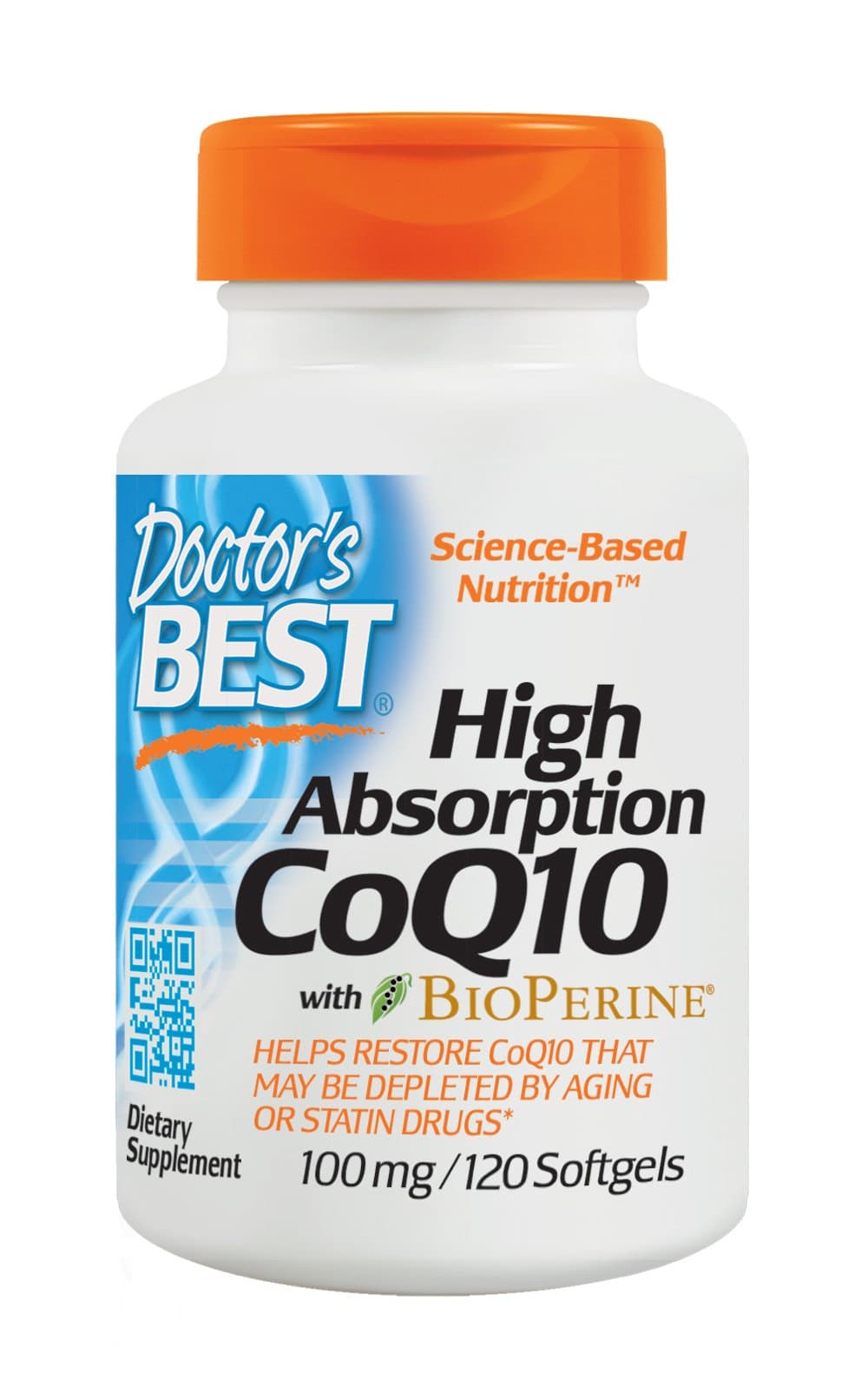 Doctor's Best High Absorption CoQ10 with BioPerine, 100 mg, 120 Count