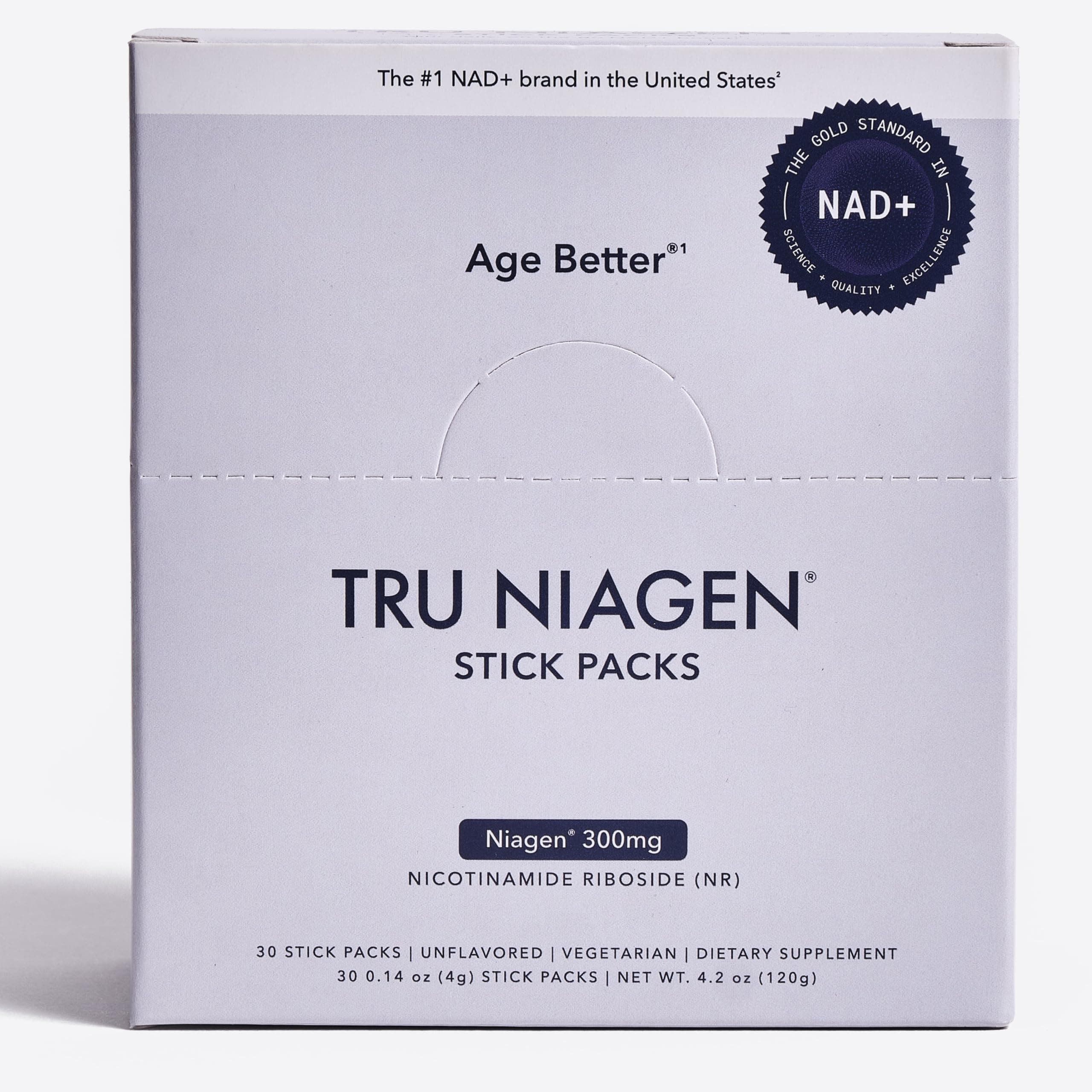 TRU NIAGEN NAD+ Booster Nicotinamide Riboside Powder, 30 Stick Packs